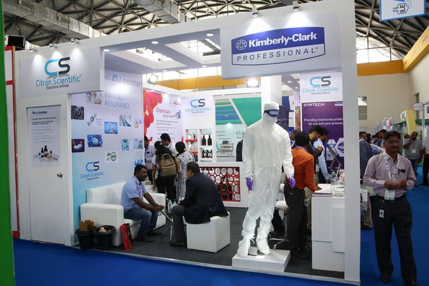 Overview of a large exhibition hall