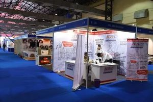 People at an exhibition stall